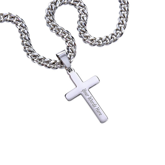 To My Son | Cuban Chain with Artisan Cross Necklace